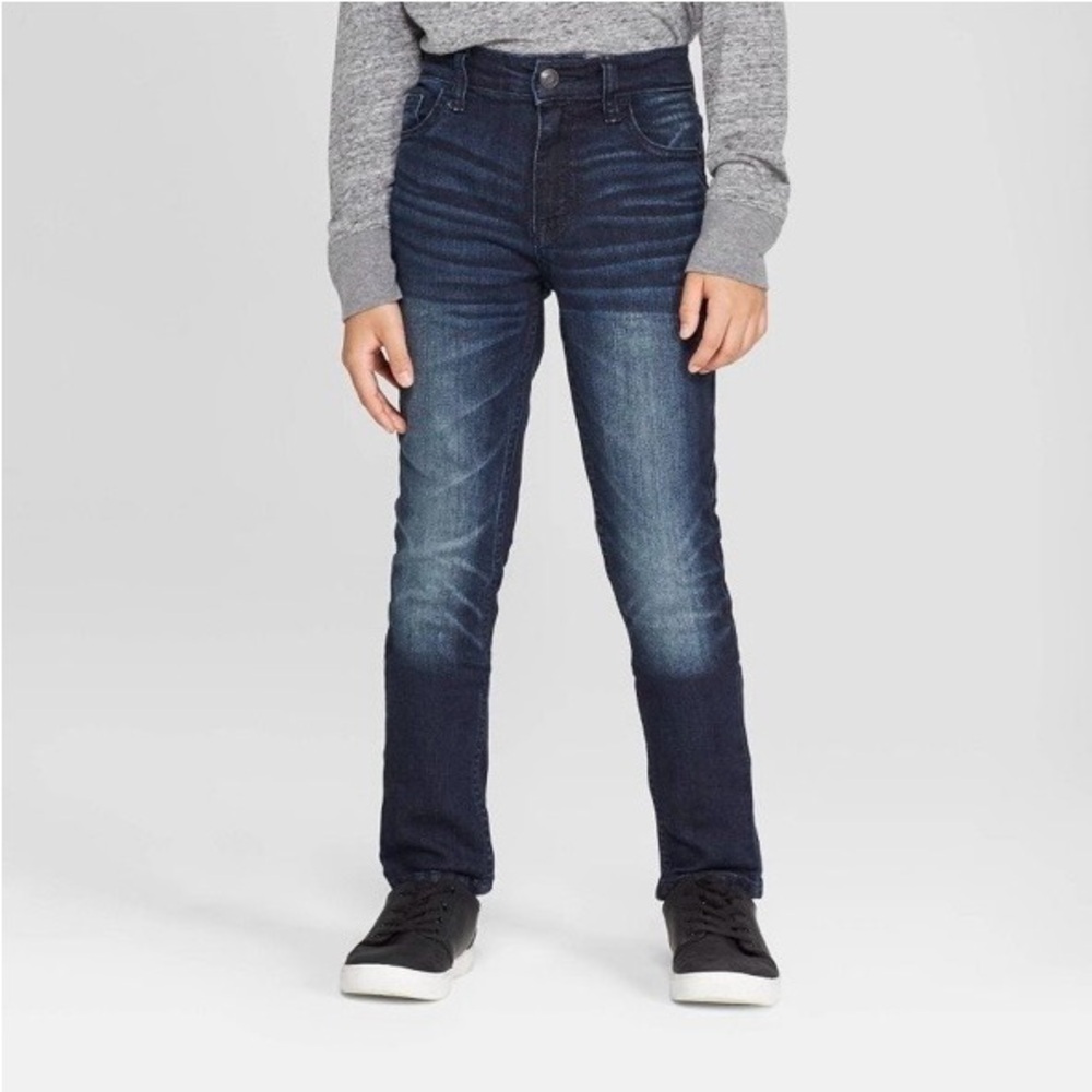 ❤️3/$15 NWOT Cat & Jack Boys Skinny Fit Jeans- Size 7 - Picture 1 of 8
